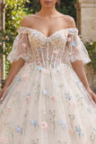 Corset champagne robe de bal florale Quinceañera