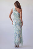 Robe formelle de sirène vert clair vert clair froncée
