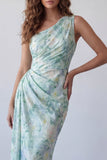 Robe formelle de sirène vert clair vert clair froncée