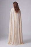 Robe longue formelle imprimée Champagne Sirène avec une cape