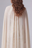 Robe longue formelle imprimée Champagne Sirène avec une cape