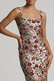 Robe longue de la mère de la mariée à col carré rouge scintillant à col carré