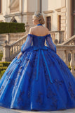 Robe de bal à col nu, bleu royal pailleté pailletée robe quinceañera