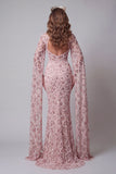 Robe de concours à col haut, à paillettes et à paillettes