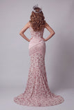 Robe de concours à paillettes à un seul épaule avec pompon