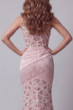 Robe de concours à paillettes à un seul épaule avec pompon