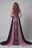 Robe de concours de beauté sirène prune avec cape