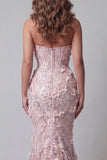 Corset à fard à joues scintillant sirène longue robe florale perlée
