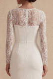 Robe de mariée Bodycon Bodycon Blanche avec dentelle