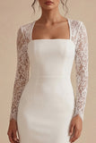 Robe de mariée Bodycon Bodycon Blanche avec dentelle