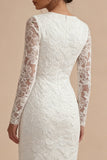 Robe de fiançailles bohèmes blanches à manches longues à manches longues florales