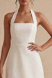 Robe de remise de diplôme short blanche dos nus A Line