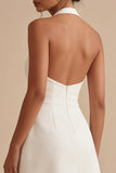 Robe de remise de diplôme short blanche dos nus A Line