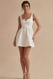 Robe de remise de diplôme Short à brides blanches épaisses