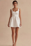 Robe de remise de diplôme Short à brides blanches épaisses