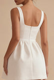 Robe de remise de diplôme Short à brides blanches épaisses