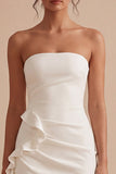 Robe Mini Bodycon Blanche Bustier Bodycon avec Ceinture
