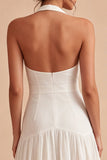 Robe mini blanche A Line Twiner avec nœud
