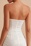 Corset Shortless Bodycon Scintillant Body-Estate Petite Robe Blanche