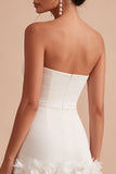 Petite robe Sweetheart Bodycon White 3D Flowers