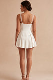 Simple A Ligne Spaghetti Bretelles Petite Robe Blanche