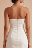 Robe blanche Bodycon, Bodycon, Froncée et Bustière, avec fente
