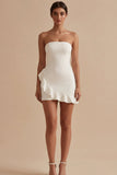 Robe blanche Body-Moulante Buster Petite Volant
