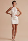 Robe mini Body Moulante Blanche Bodycon Trou de serrure