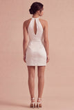 Robe mini Body Moulante Blanche Bodycon Trou de serrure