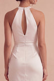 Robe mini Body Moulante Blanche Bodycon Trou de serrure