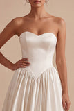 Robe Midi en satin corset White Sweetheart A Line