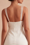 Bodycon robe mini blanche à bretelles fines découpées