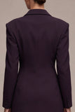 Robe courte blazer noire à revers pointiérés à boutonnage simple