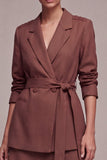 Robe courte d’affaires double boutonnage à revers de Desert Rose Desert Rose avec ceinture