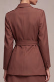 Robe courte d’affaires double boutonnage à revers de Desert Rose Desert Rose avec ceinture