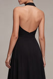 Dos nu noir A Ligne Longue robe formelle