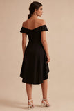 Haute Basse Une Ligne Sur l’Épaule Petite Robe Noire