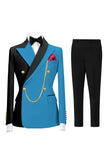 Costumes de bal pour hommes double boutonnage vert foncé en revers pointé