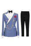 Costumes de bal double boutonnage Champagne Peak pour hommes à revers de 2 pièces