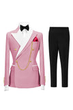 Costumes de bal double boutonnage Champagne Peak pour hommes à revers de 2 pièces
