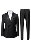 Costumes de bal pour hommes double boutonnage bleu clair en châle double boutonnage