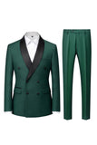 Costumes de bal pour hommes double boutonnage bleu clair en châle double boutonnage