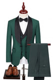 Costumes de bal pour hommes en châle 3 pièces bleu clair à un bouton, un bouton