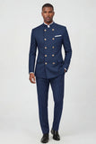 Combinaisons double croisée bleu marine