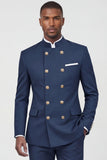 Combinaisons double croisée bleu marine