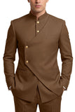 Costumes de bal pour hommes en mode café à poitrine simple en deux pièces