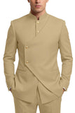 Costumes de bal pour hommes en mode café à poitrine simple en deux pièces
