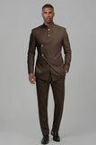 Costumes de bal pour hommes en mode café à poitrine simple en deux pièces