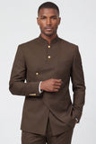 Costumes de bal pour hommes en mode café à poitrine simple en deux pièces