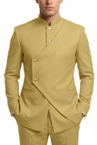 Costumes de bal pour hommes en mode café à poitrine simple en deux pièces